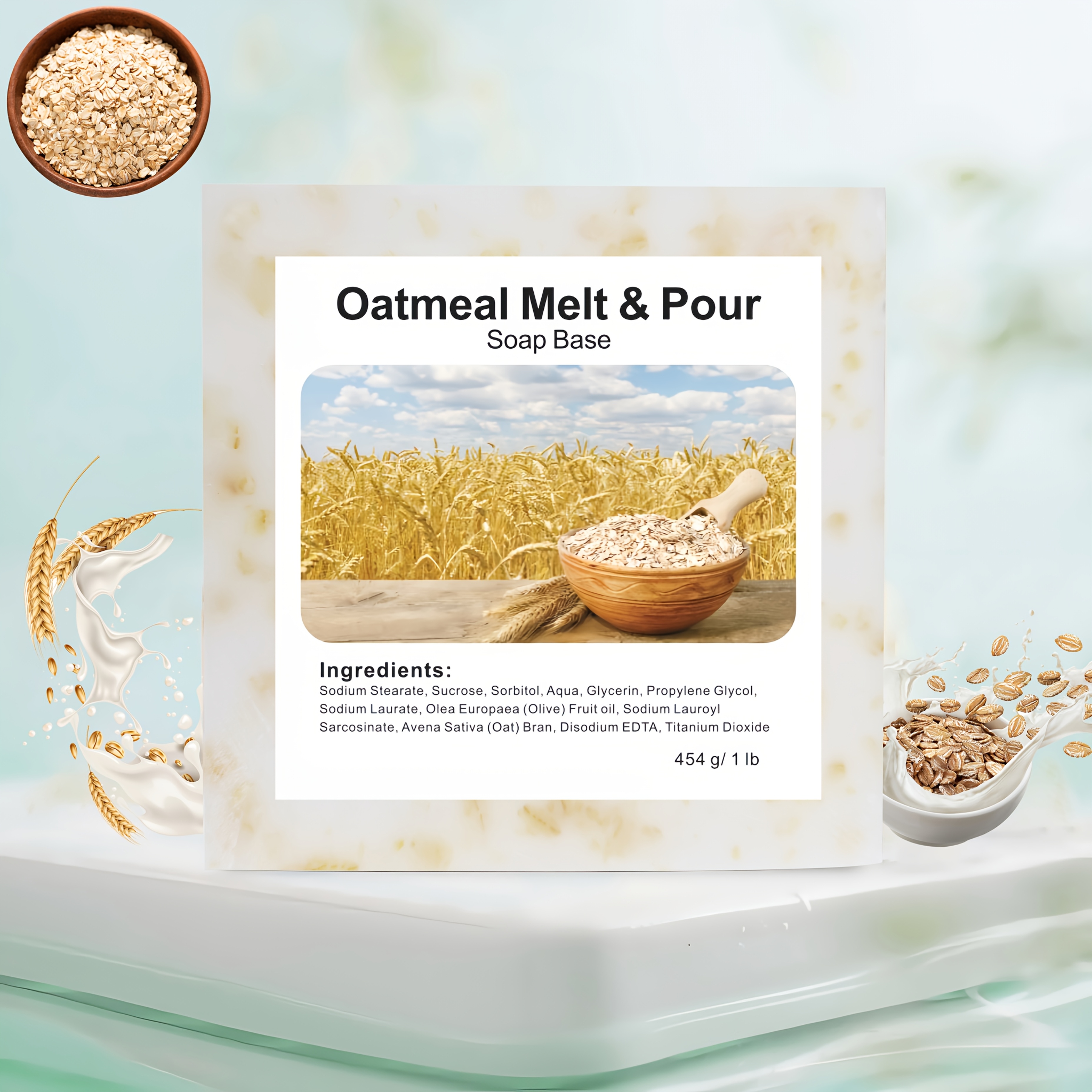 Soap Making Glycerin - 454g/908g Oatmeal Soap Base Melt and