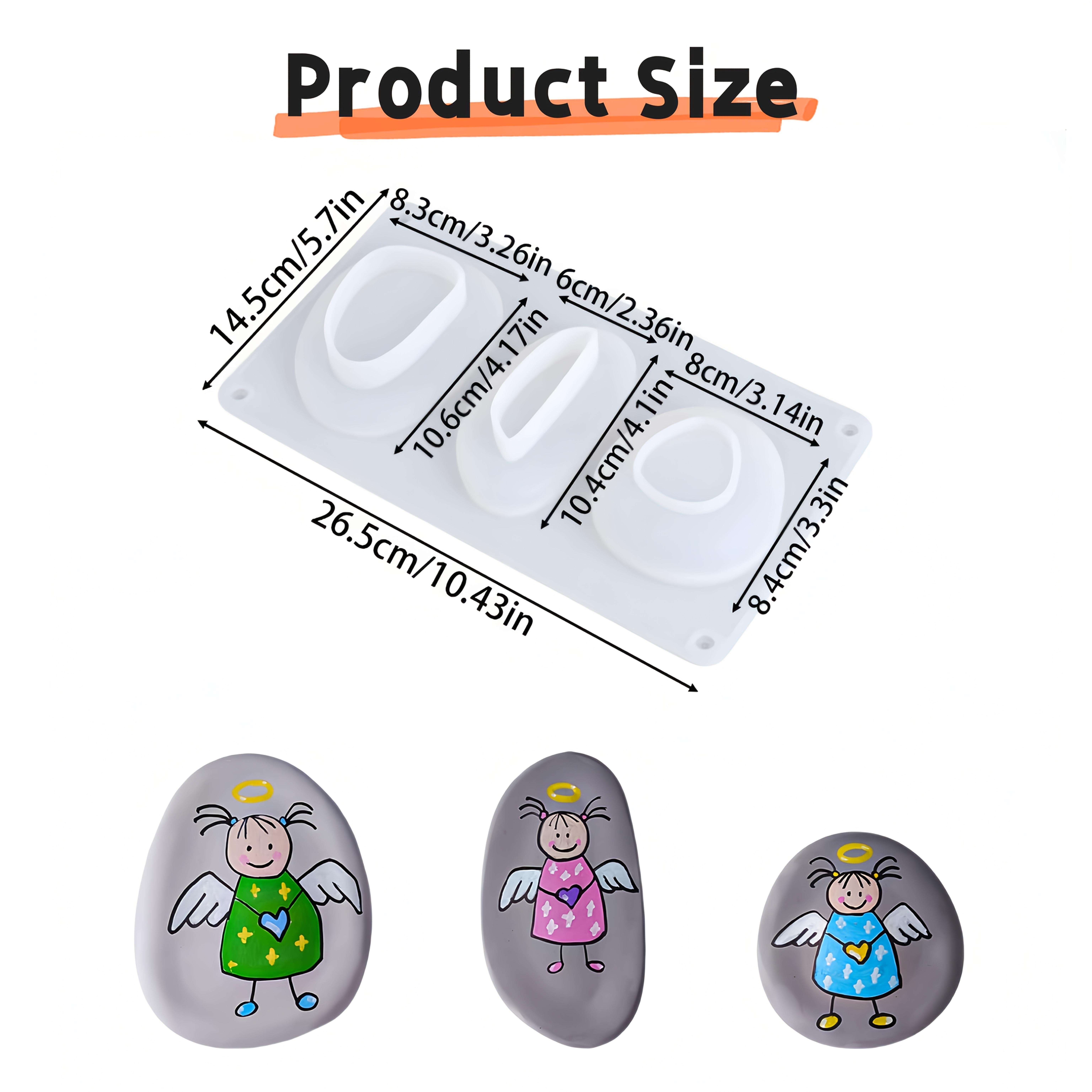 Soap Making Bar - 1pc 3-Cavity Stone Silicone Mold -