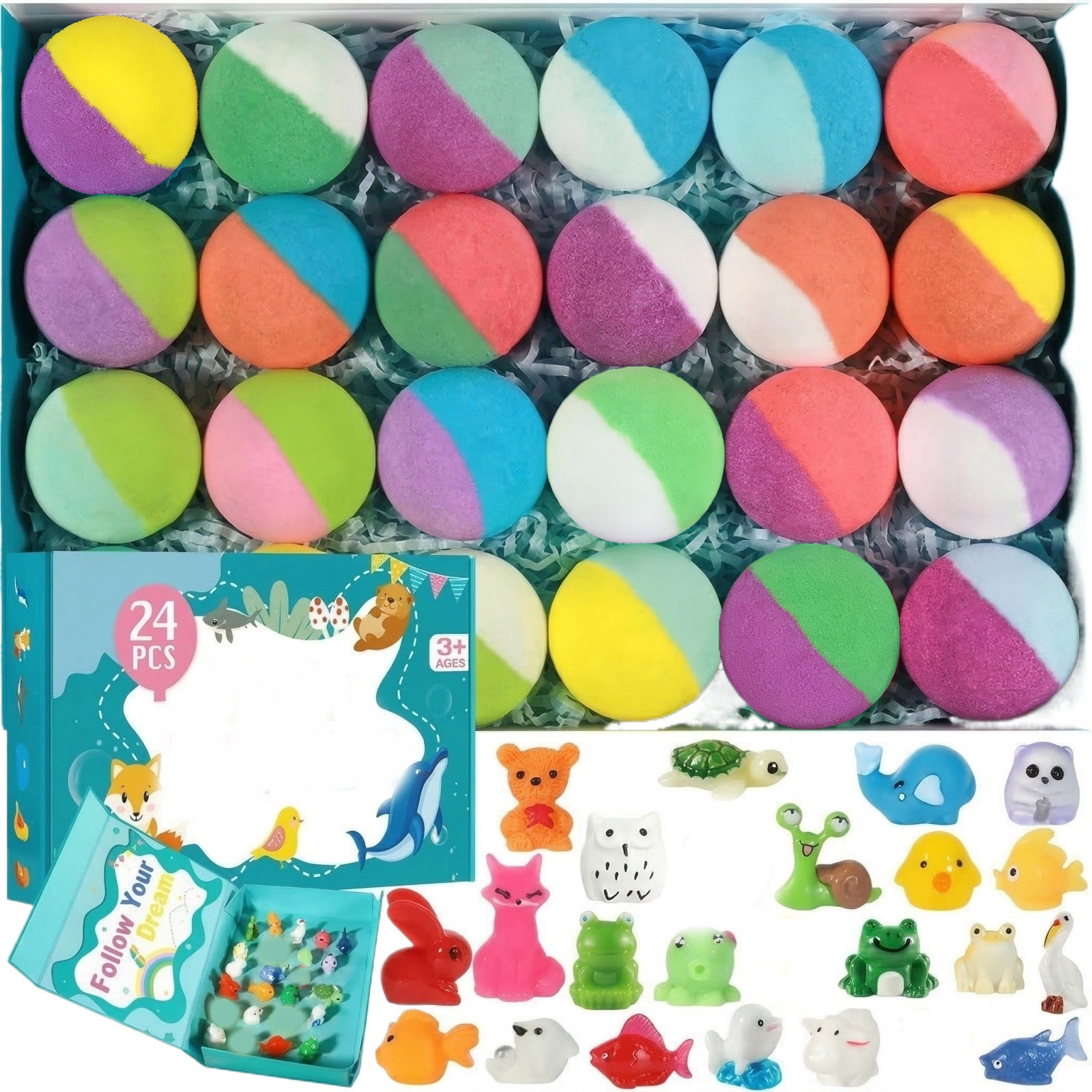 Shea Butter Raw - 24 PCS Surprise Bath Bombs Spa