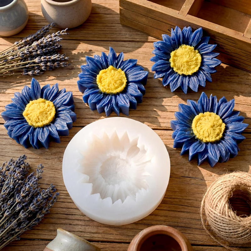2 Set of sunflower silicone mo - Soap Making Homemade incelemesi ve fiyatı