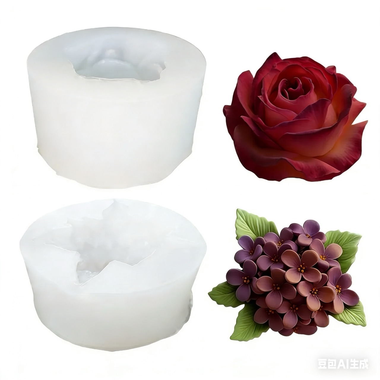 2-Piece 3D Rose and Lilac Sili - Soap Making Recipes incelemesi ve fiyatı