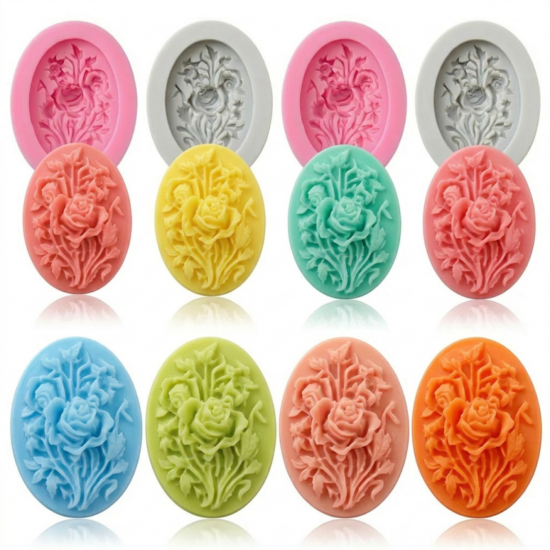 4 Silicone mold with flower sh - Soap Making Bar incelemesi ve fiyatı