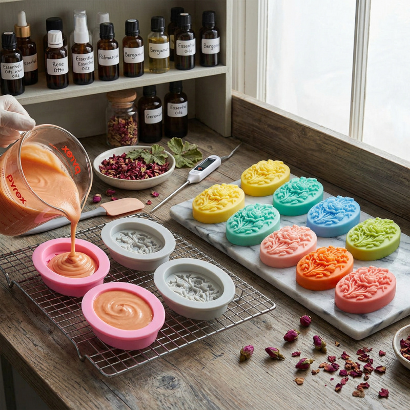 4 Silicone mold with flower sh - Soap Making Bar incelemesi ve fiyatı