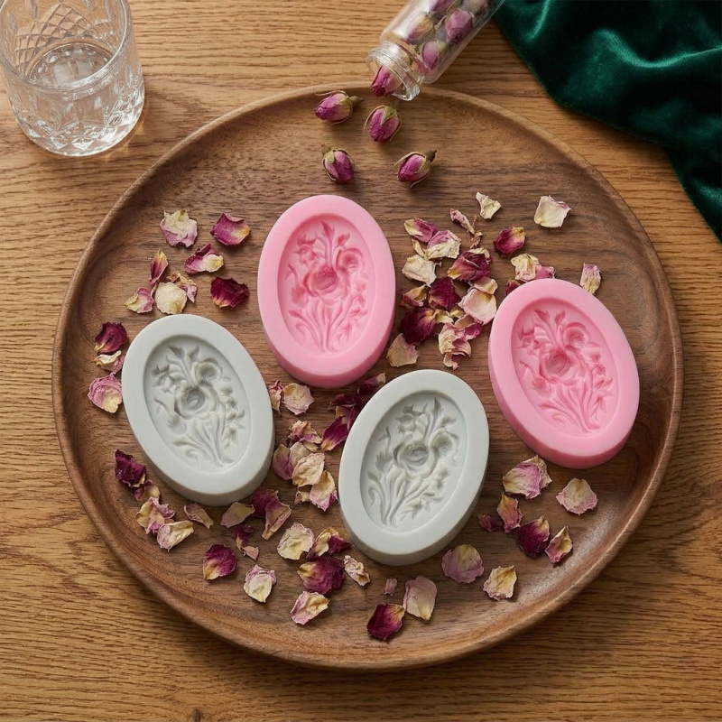 4 Silicone mold with flower sh - Soap Making Bar incelemesi ve fiyatı
